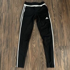 Adidas Womens Black Track Pants with White Stripes